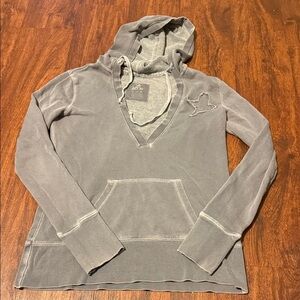 Aerie Distressed Gray Hoodie